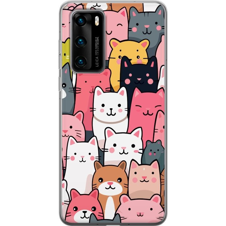 Mobile case for Huawei P40 with Cat pattern design in the group SMARTPHONE & TABLETS / Phone cases / Huawei/Honor at TP E-commerce Nordic AB (A53356)