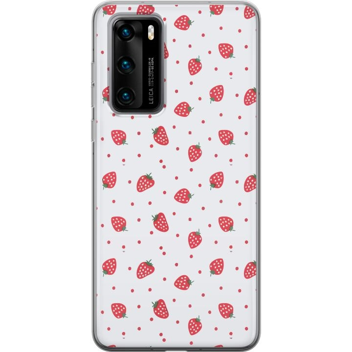 Mobile case for Huawei P40 with Strawberries design in the group SMARTPHONE & TABLETS / Phone cases / Huawei/Honor at TP E-commerce Nordic AB (A53365)