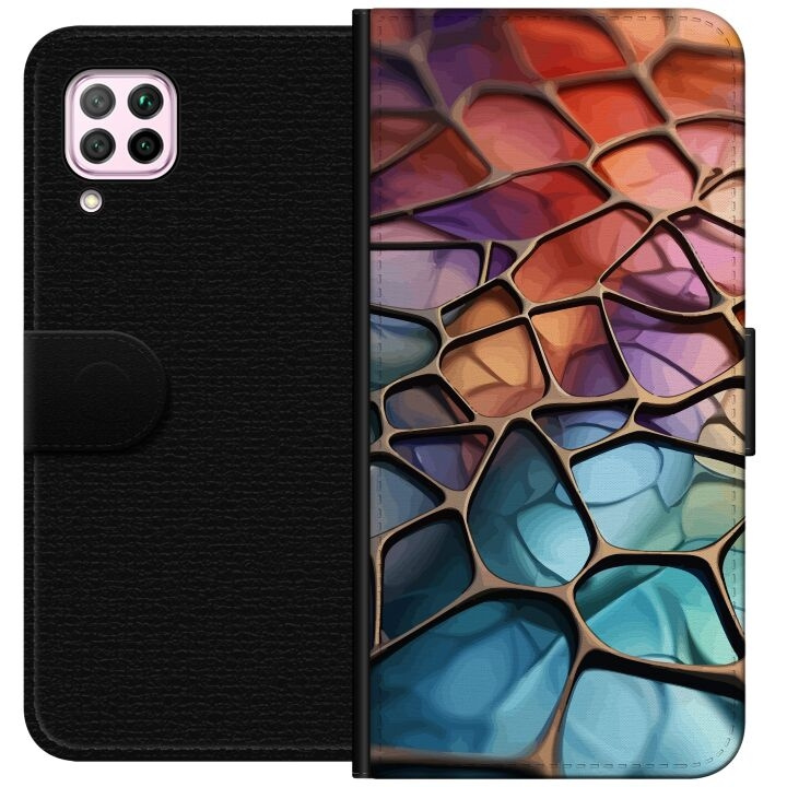 Wallet case for Huawei P40 lite with Metallic pattern design in the group SMARTPHONE & TABLETS / Phone cases / Huawei/Honor at TP E-commerce Nordic AB (A53385)