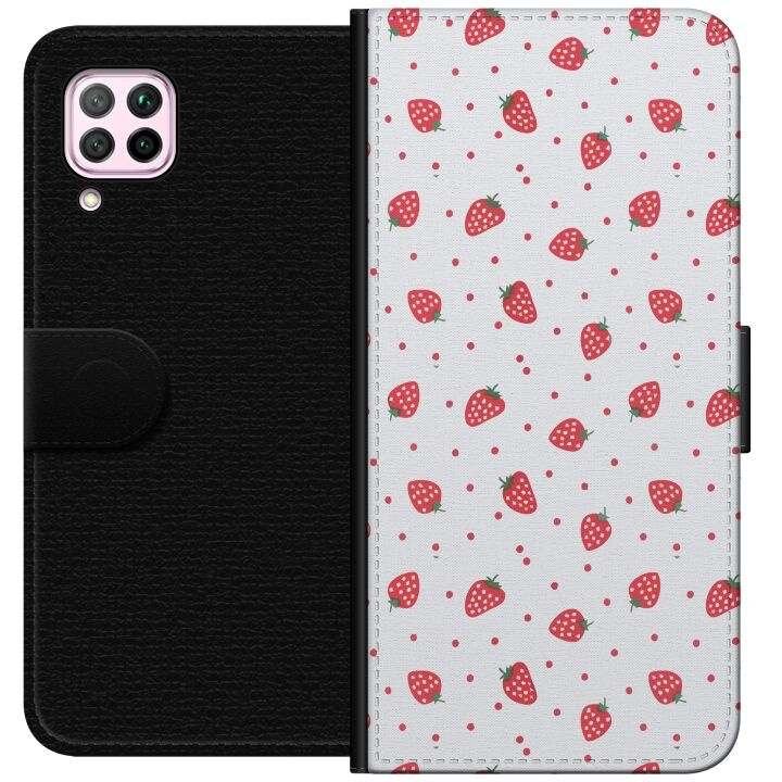 Wallet case for Huawei P40 lite with Strawberries design in the group SMARTPHONE & TABLETS / Phone cases / Huawei/Honor at TP E-commerce Nordic AB (A53392)