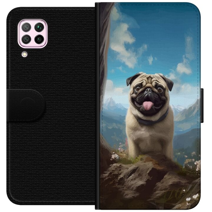 Wallet case for Huawei P40 lite with Happy Dog design in the group SMARTPHONE & TABLETS / Phone cases / Huawei/Honor at TP E-commerce Nordic AB (A53393)