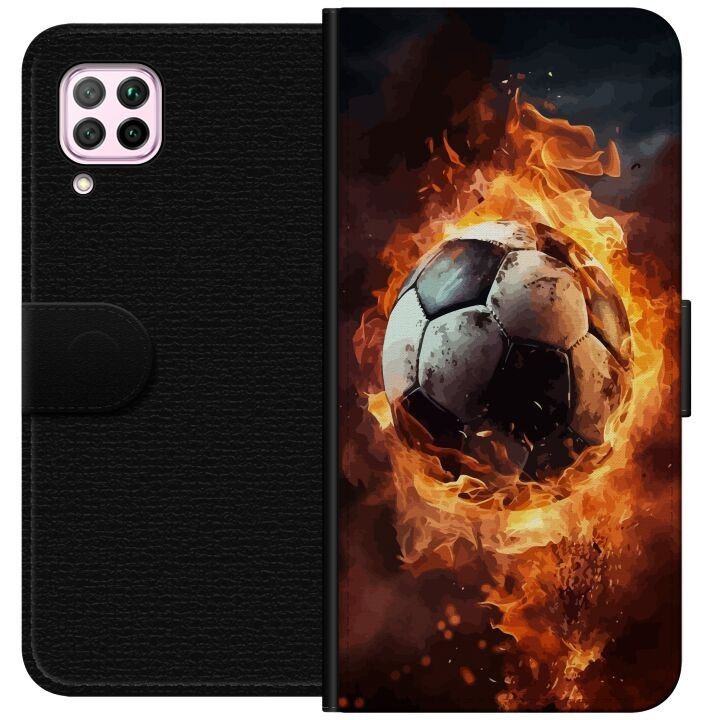 Wallet case for Huawei P40 lite with Football design in the group SMARTPHONE & TABLETS / Phone cases / Huawei/Honor at TP E-commerce Nordic AB (A53396)