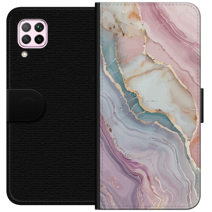 Wallet case for Huawei P40 lite with Marble design in the group SMARTPHONE & TABLETS / Phone cases / Huawei/Honor at TP E-commerce Nordic AB (A53397)