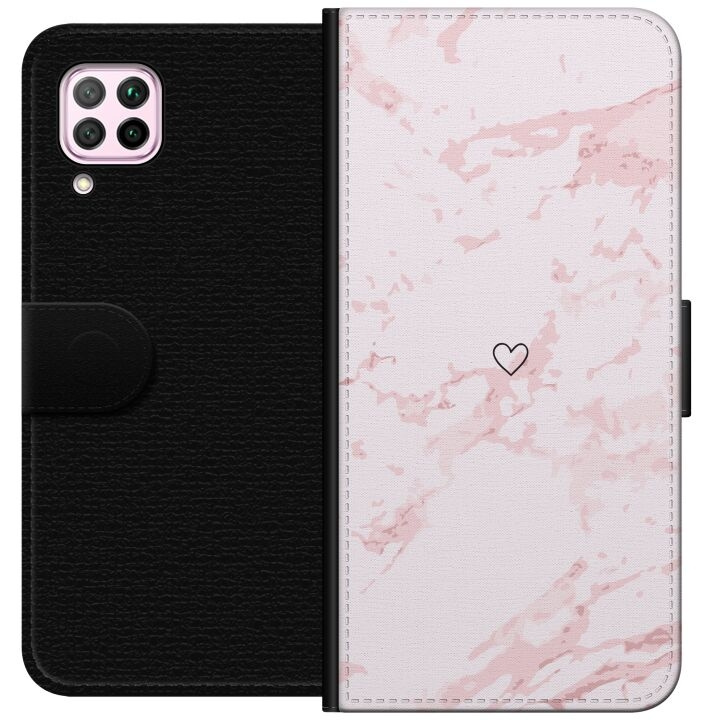 Wallet case for Huawei P40 lite with Pink Heart design in the group SMARTPHONE & TABLETS / Phone cases / Huawei/Honor at TP E-commerce Nordic AB (A53398)