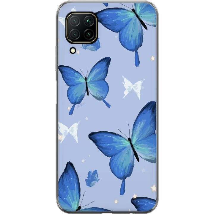 Mobile case for Huawei P40 lite with Blue butterflies design in the group SMARTPHONE & TABLETS / Phone cases / Huawei/Honor at TP E-commerce Nordic AB (A53418)