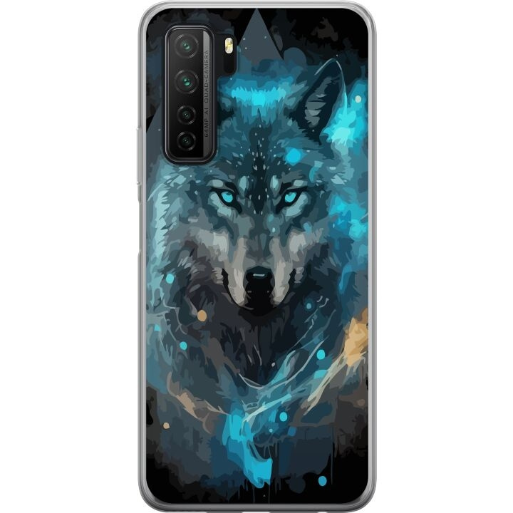 Mobile case for Huawei P40 lite 5G with Wolf design in the group SMARTPHONE & TABLETS / Phone cases / Huawei/Honor at TP E-commerce Nordic AB (A53434)