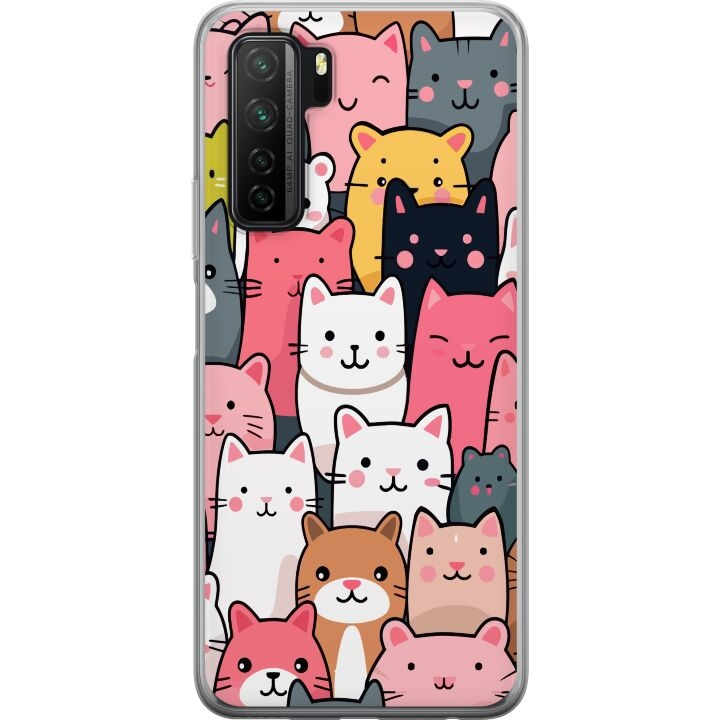 Mobile case for Huawei P40 lite 5G with Cat pattern design in the group SMARTPHONE & TABLETS / Phone cases / Huawei/Honor at TP E-commerce Nordic AB (A53437)