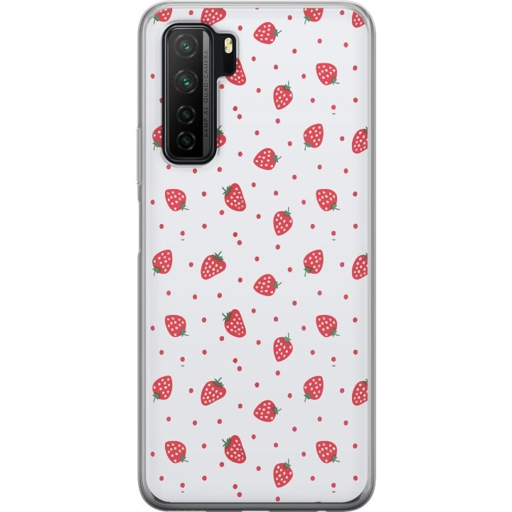 Mobile case for Huawei P40 lite 5G with Strawberries design in the group SMARTPHONE & TABLETS / Phone cases / Huawei/Honor at TP E-commerce Nordic AB (A53446)