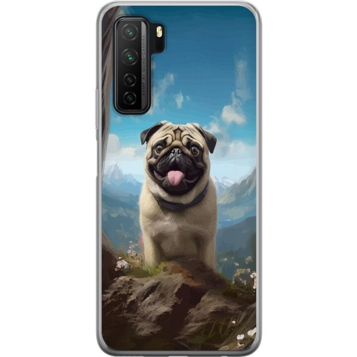 Mobile case for Huawei P40 lite 5G with Happy Dog design in the group SMARTPHONE & TABLETS / Phone cases / Huawei/Honor at TP E-commerce Nordic AB (A53447)