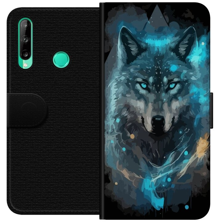 Wallet case for Huawei P40 lite E with Wolf design in the group SMARTPHONE & TABLETS / Phone cases / Huawei/Honor at TP E-commerce Nordic AB (A53461)