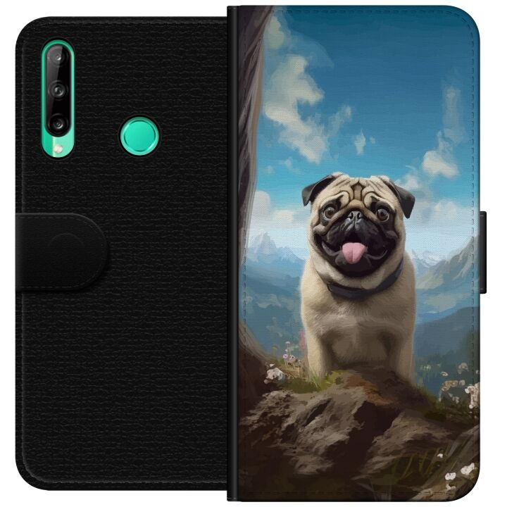 Wallet case for Huawei P40 lite E with Happy Dog design in the group SMARTPHONE & TABLETS / Phone cases / Huawei/Honor at TP E-commerce Nordic AB (A53474)