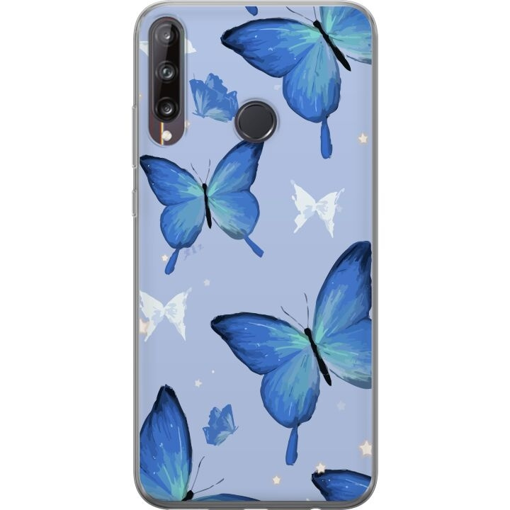 Mobile case for Huawei P40 lite E with Blue butterflies design in the group SMARTPHONE & TABLETS / Phone cases / Huawei/Honor at TP E-commerce Nordic AB (A53499)