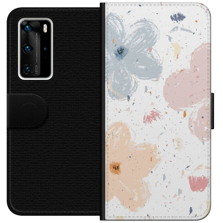 Wallet case for Huawei P40 Pro with Flowers design in the group SMARTPHONE & TABLETS / Phone cases / Huawei/Honor at TP E-commerce Nordic AB (A53522)