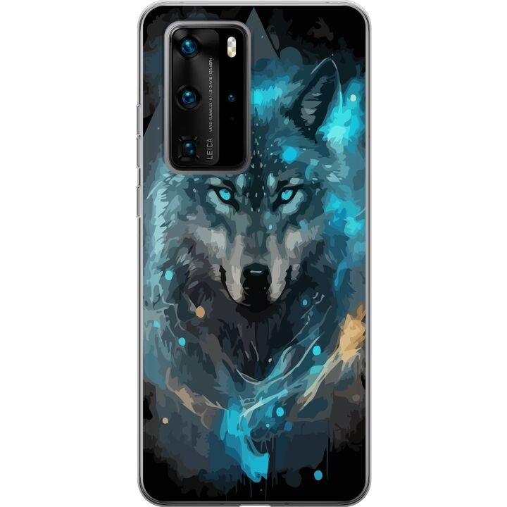 Mobile case for Huawei P40 Pro with Wolf design in the group SMARTPHONE & TABLETS / Phone cases / Huawei/Honor at TP E-commerce Nordic AB (A53542)