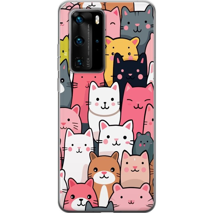 Mobile case for Huawei P40 Pro with Cat pattern design in the group SMARTPHONE & TABLETS / Phone cases / Huawei/Honor at TP E-commerce Nordic AB (A53545)