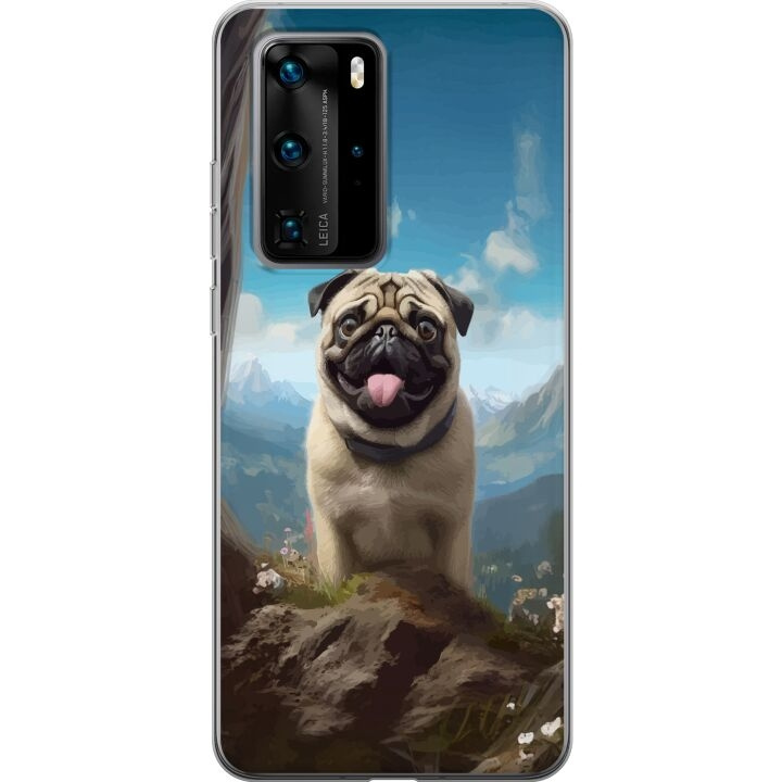 Mobile case for Huawei P40 Pro with Happy Dog design in the group SMARTPHONE & TABLETS / Phone cases / Huawei/Honor at TP E-commerce Nordic AB (A53555)