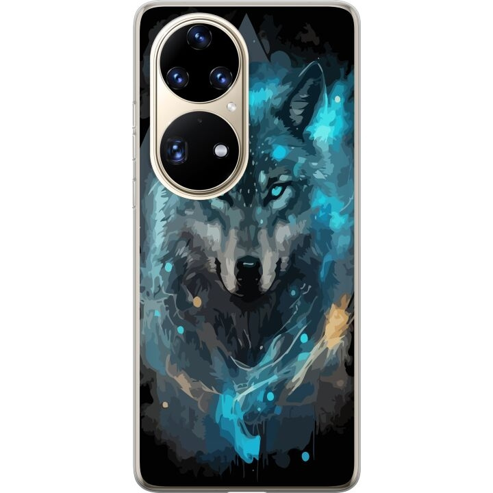 Mobile case for Huawei P50 Pro with Wolf design in the group SMARTPHONE & TABLETS / Phone cases / Huawei/Honor at TP E-commerce Nordic AB (A53569)