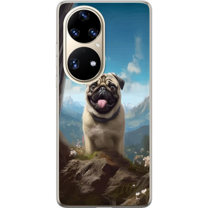 Mobile case for Huawei P50 Pro with Happy Dog design in the group SMARTPHONE & TABLETS / Phone cases / Huawei/Honor at TP E-commerce Nordic AB (A53582)