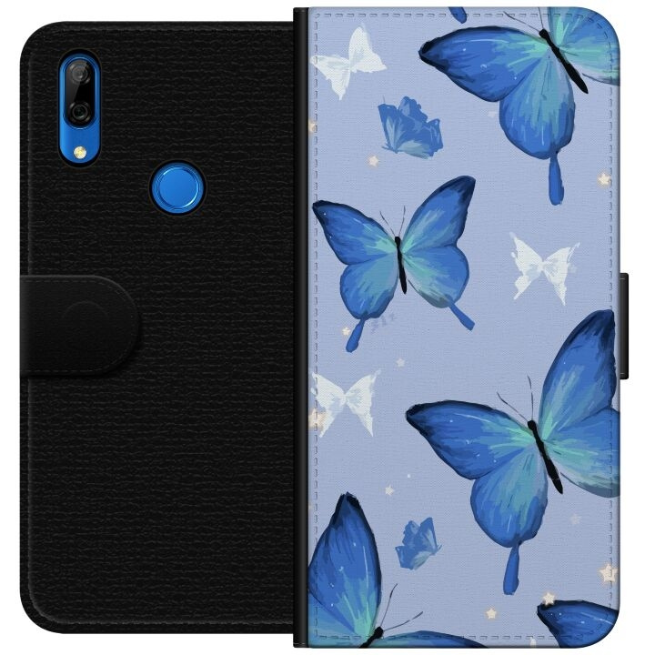 Wallet case for Huawei P Smart Z with Blue butterflies design in the group SMARTPHONE & TABLETS / Phone cases / Huawei/Honor at TP E-commerce Nordic AB (A53660)