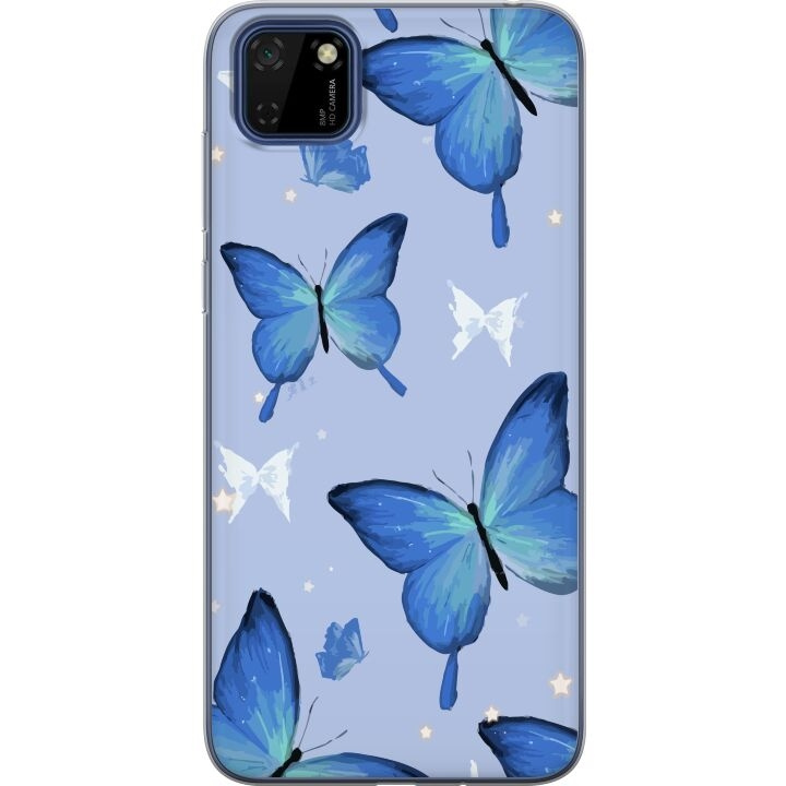 Mobile case for Huawei Y5p with Blue butterflies design in the group SMARTPHONE & TABLETS / Phone cases / Huawei/Honor at TP E-commerce Nordic AB (A53713)