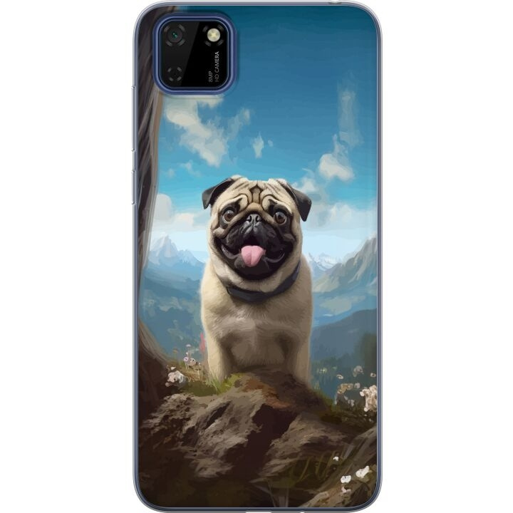 Mobile case for Huawei Y5p with Happy Dog design in the group SMARTPHONE & TABLETS / Phone cases / Huawei/Honor at TP E-commerce Nordic AB (A53715)