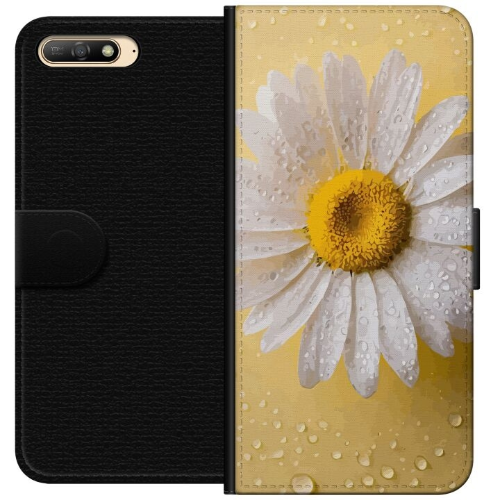 Wallet case for Huawei Y6 (2018) with Porslinsblomma design in the group SMARTPHONE & TABLETS / Phone cases / Huawei/Honor at TP E-commerce Nordic AB (A53724)