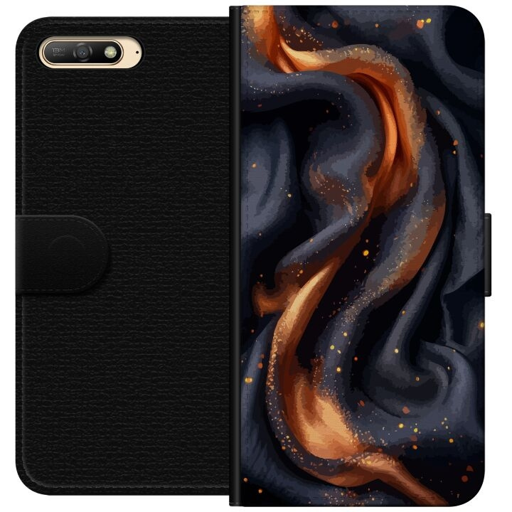 Wallet case for Huawei Y6 (2018) with Fiery silk design in the group SMARTPHONE & TABLETS / Phone cases / Huawei/Honor at TP E-commerce Nordic AB (A53725)