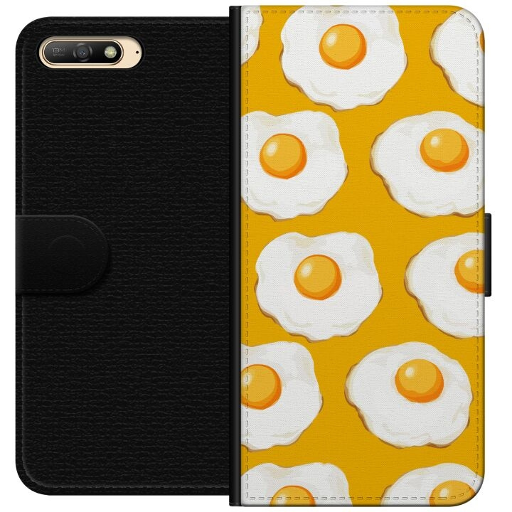 Wallet case for Huawei Y6 (2018) with Fried egg design in the group SMARTPHONE & TABLETS / Phone cases / Huawei/Honor at TP E-commerce Nordic AB (A53726)