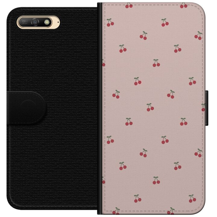 Wallet case for Huawei Y6 (2018) with Cherry design in the group SMARTPHONE & TABLETS / Phone cases / Huawei/Honor at TP E-commerce Nordic AB (A53731)