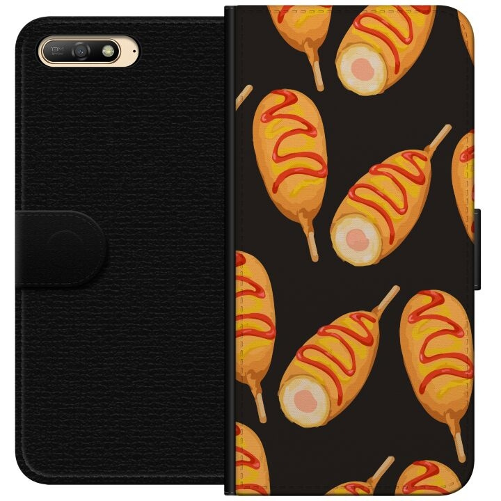 Wallet case for Huawei Y6 (2018) with Chicken drumstick design in the group SMARTPHONE & TABLETS / Phone cases / Huawei/Honor at TP E-commerce Nordic AB (A53733)