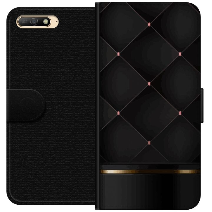 Wallet case for Huawei Y6 (2018) with Luxury line design in the group SMARTPHONE & TABLETS / Phone cases / Huawei/Honor at TP E-commerce Nordic AB (A53739)