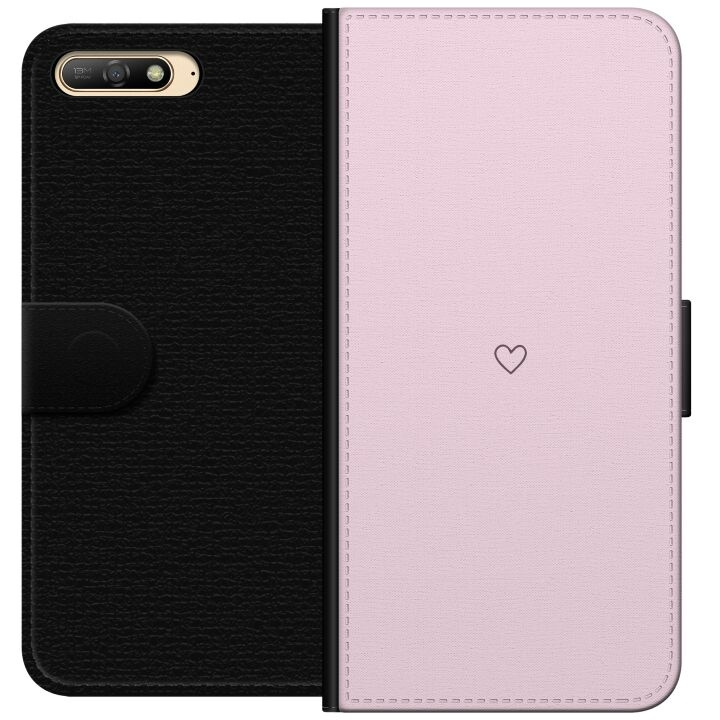 Wallet case for Huawei Y6 (2018) with Heart design in the group SMARTPHONE & TABLETS / Phone cases / Huawei/Honor at TP E-commerce Nordic AB (A53743)