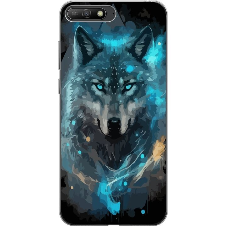 Mobile case for Huawei Y6 (2018) with Wolf design in the group SMARTPHONE & TABLETS / Phone cases / Huawei/Honor at TP E-commerce Nordic AB (A53756)