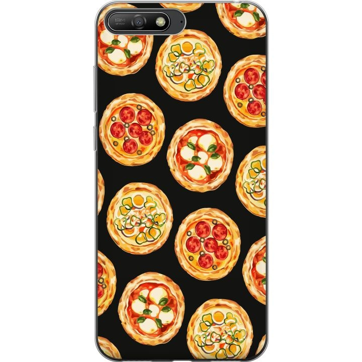 Mobile case for Huawei Y6 (2018) with Pizza design in the group SMARTPHONE & TABLETS / Phone cases / Huawei/Honor at TP E-commerce Nordic AB (A53764)