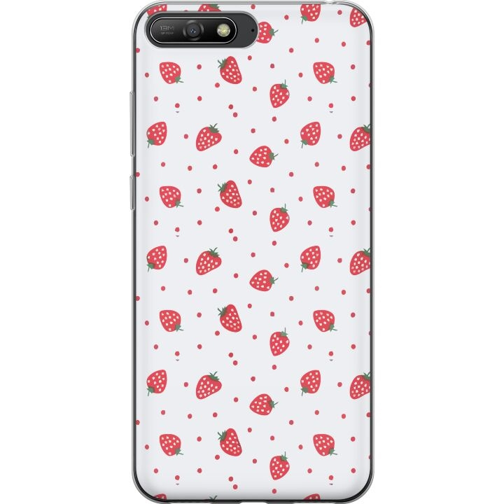 Mobile case for Huawei Y6 (2018) with Strawberries design in the group SMARTPHONE & TABLETS / Phone cases / Huawei/Honor at TP E-commerce Nordic AB (A53768)