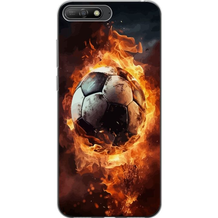 Mobile case for Huawei Y6 (2018) with Football design in the group SMARTPHONE & TABLETS / Phone cases / Huawei/Honor at TP E-commerce Nordic AB (A53771)