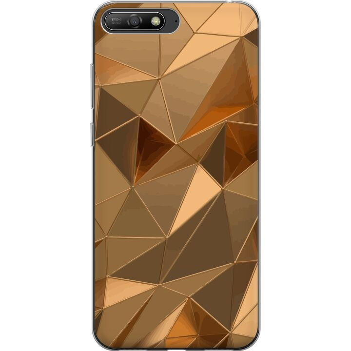 Mobile case for Huawei Y6 (2018) with 3D Gold design in the group SMARTPHONE & TABLETS / Phone cases / Huawei/Honor at TP E-commerce Nordic AB (A53774)