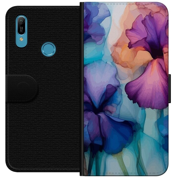 Wallet case for Huawei Y6 (2019) with Magical flowers design in the group SMARTPHONE & TABLETS / Phone cases / Huawei/Honor at TP E-commerce Nordic AB (A53780)