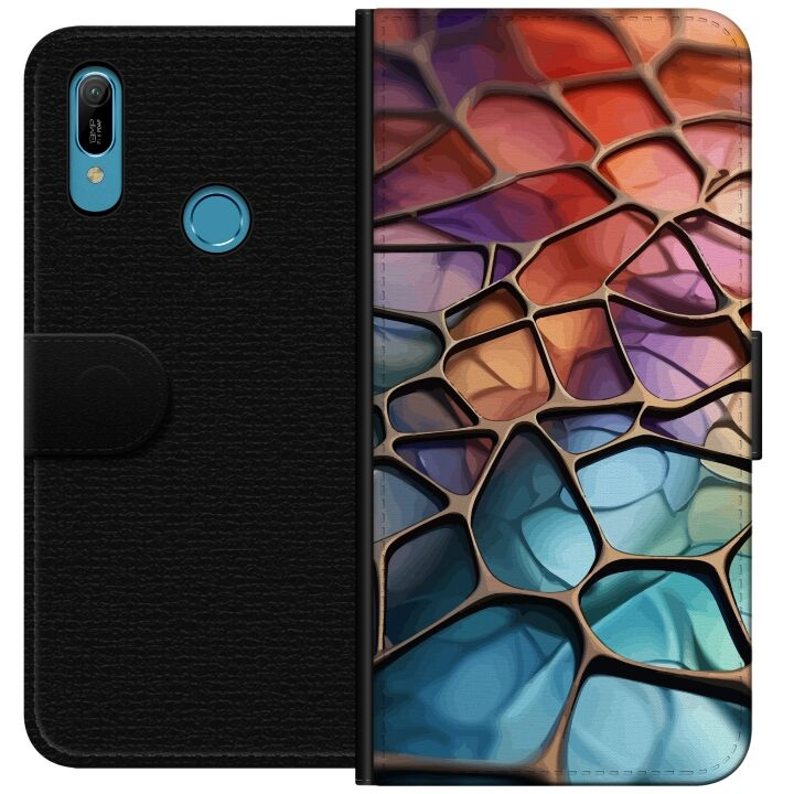 Wallet case for Huawei Y6 (2019) with Metallic pattern design in the group SMARTPHONE & TABLETS / Phone cases / Huawei/Honor at TP E-commerce Nordic AB (A53787)