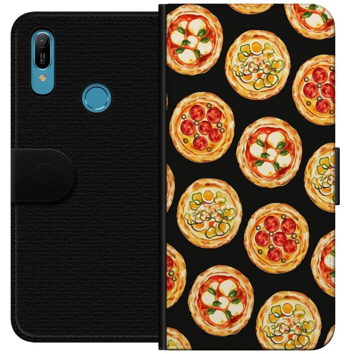 Wallet case for Huawei Y6 (2019) with Pizza design in the group SMARTPHONE & TABLETS / Phone cases / Huawei/Honor at TP E-commerce Nordic AB (A53790)