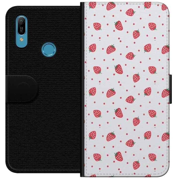 Wallet case for Huawei Y6 (2019) with Strawberries design in the group SMARTPHONE & TABLETS / Phone cases / Huawei/Honor at TP E-commerce Nordic AB (A53794)