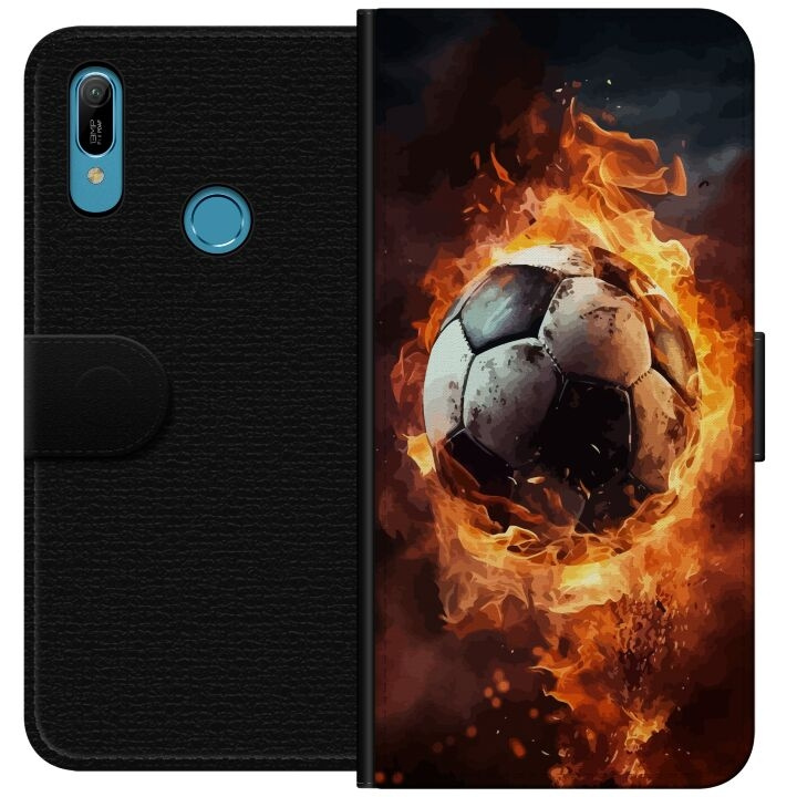 Wallet case for Huawei Y6 (2019) with Football design in the group SMARTPHONE & TABLETS / Phone cases / Huawei/Honor at TP E-commerce Nordic AB (A53798)