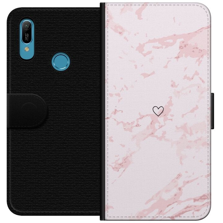 Wallet case for Huawei Y6 (2019) with Pink Heart design in the group SMARTPHONE & TABLETS / Phone cases / Huawei/Honor at TP E-commerce Nordic AB (A53800)