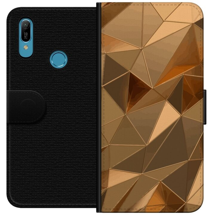 Wallet case for Huawei Y6 (2019) with 3D Gold design in the group SMARTPHONE & TABLETS / Phone cases / Huawei/Honor at TP E-commerce Nordic AB (A53801)