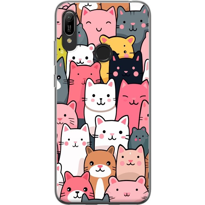 Mobile case for Huawei Y6 (2019) with Cat pattern design in the group SMARTPHONE & TABLETS / Phone cases / Huawei/Honor at TP E-commerce Nordic AB (A53812)