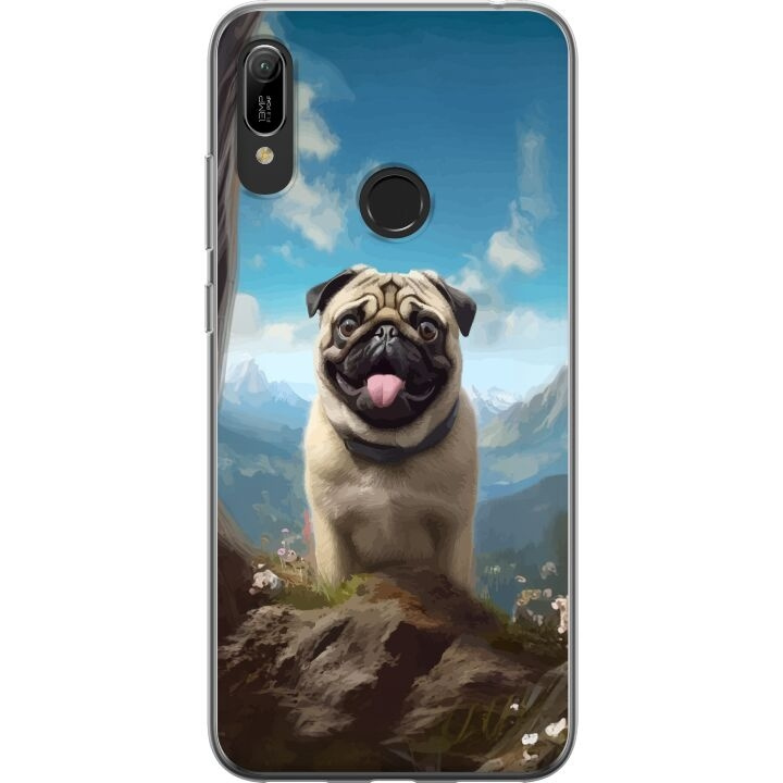 Mobile case for Huawei Y6 (2019) with Happy Dog design in the group SMARTPHONE & TABLETS / Phone cases / Huawei/Honor at TP E-commerce Nordic AB (A53822)