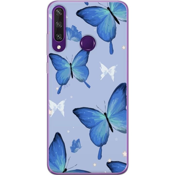 Mobile case for Huawei Y6p with Blue butterflies design in the group SMARTPHONE & TABLETS / Phone cases / Huawei/Honor at TP E-commerce Nordic AB (A53846)