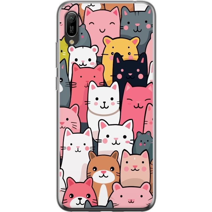 Mobile case for Huawei Y6 Pro (2019) with Cat pattern design in the group SMARTPHONE & TABLETS / Phone cases / Huawei/Honor at TP E-commerce Nordic AB (A53864)