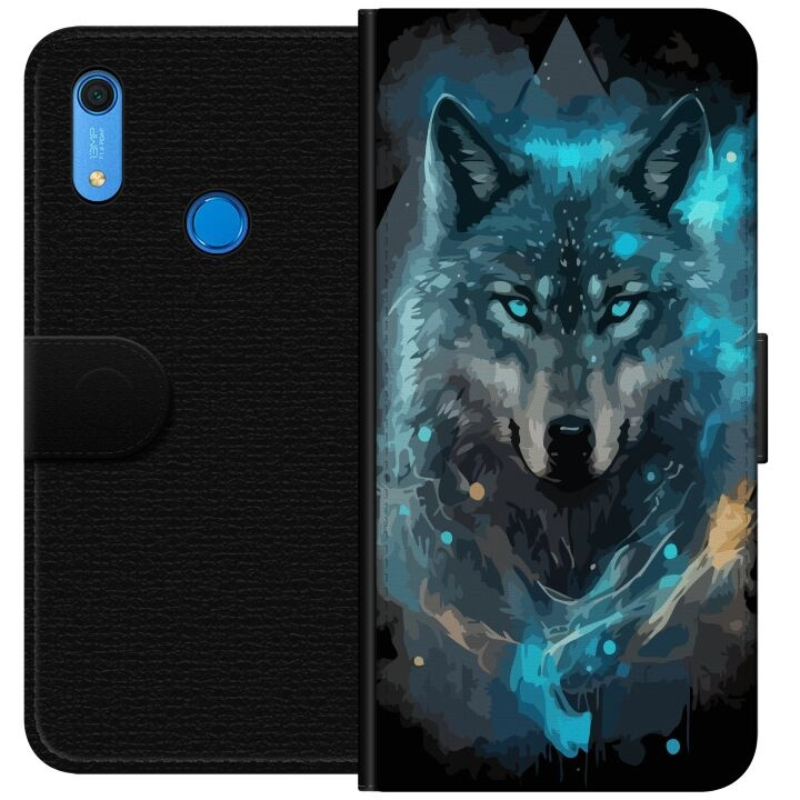 Wallet case for Huawei Y6s (2019) with Wolf design in the group SMARTPHONE & TABLETS / Phone cases / Huawei/Honor at TP E-commerce Nordic AB (A53887)