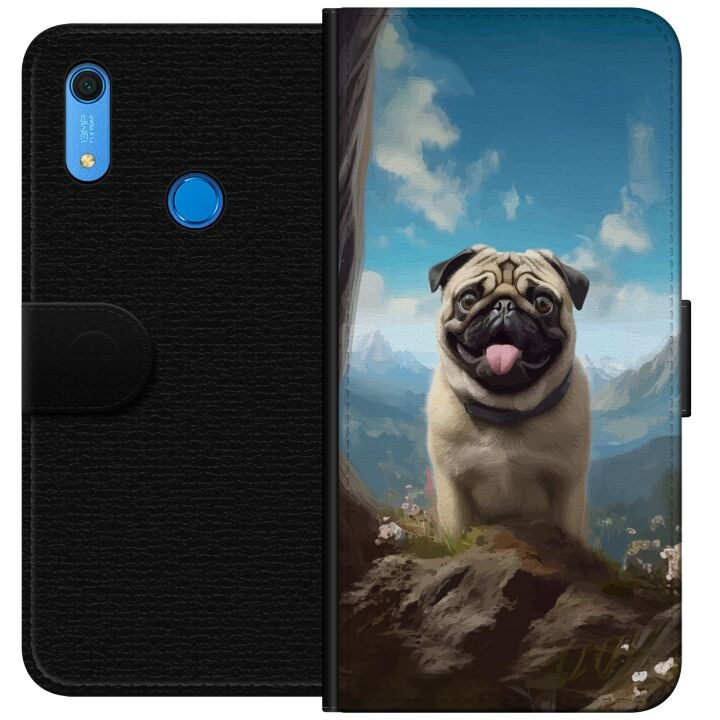 Wallet case for Huawei Y6s (2019) with Happy Dog design in the group SMARTPHONE & TABLETS / Phone cases / Huawei/Honor at TP E-commerce Nordic AB (A53900)